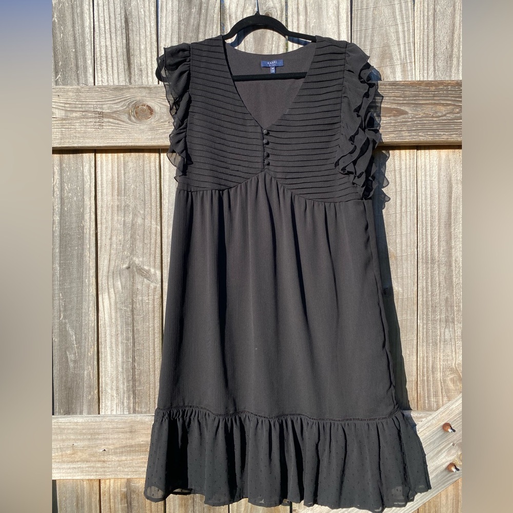 Kaari Blue brand Black Ruffled Dress Size M